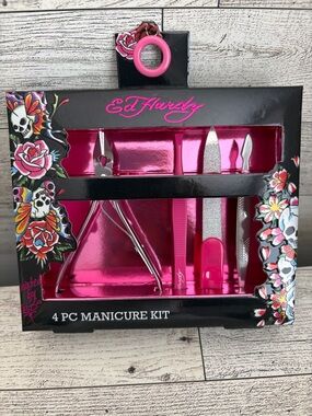 Ed Hardy Hot Pink 4-Piece Manicure Kit
